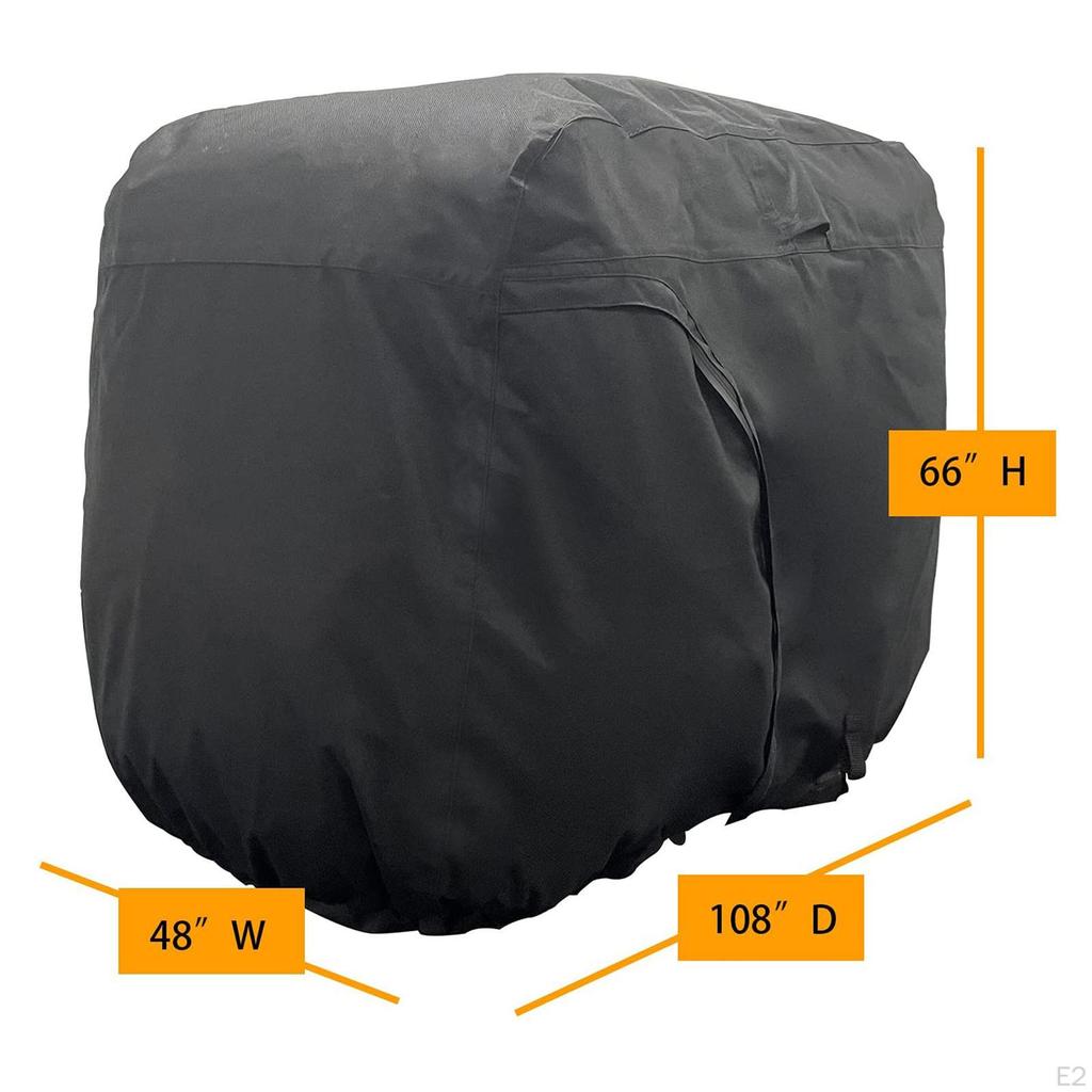 Cart Cover , 2 Passenger Golf Buggy Sun Zipper Sunscreen with Bottom Elastic Strap