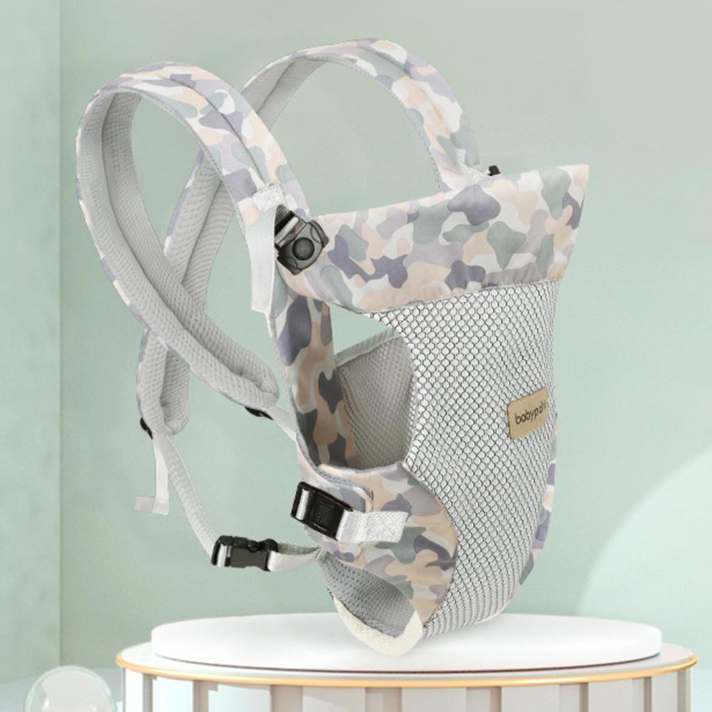 Babytrage, atmungsaktiv, vorne und hinten, Kopfstütze, verstellbar, tragbar, Wickeltuch für Neugeborene