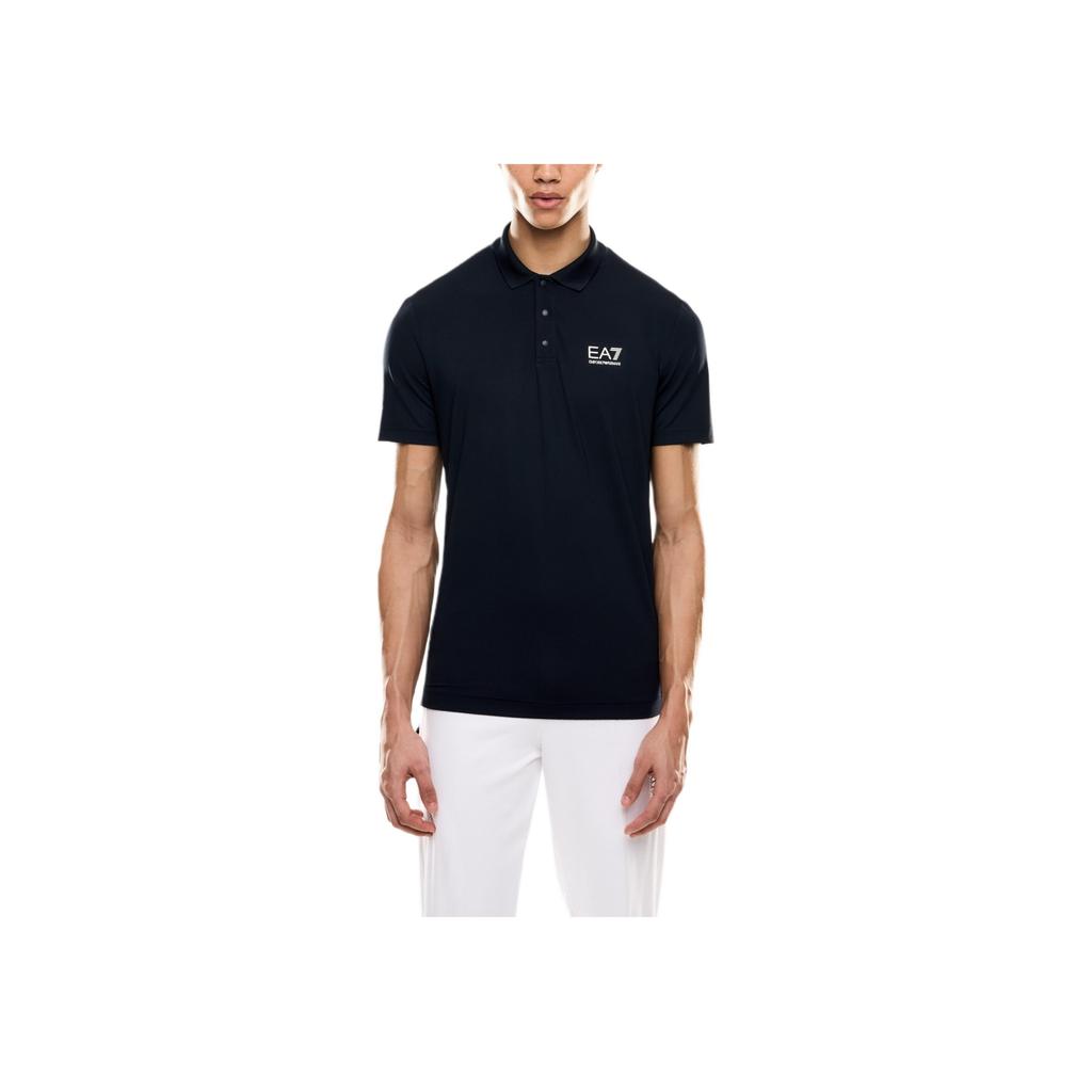 Emporio Armani EA7 Color Block Logo Button Short Sleeve Polo Shirt Men Tops Dark-Blue 7M000168-AF13755-UB102