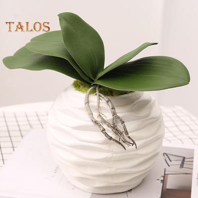 TOP-MART 1Pc Artificial Plant Butterfly Orchid Leaf DIY Office Desktop Bonsai Home Decor