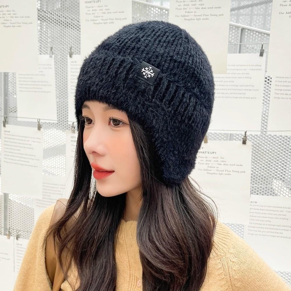 Fashion Warm Windproof Earflap Winter Hat Knitted Winter Knitted Beanie Soft Material Knit Ski Hat Outdoor Activities