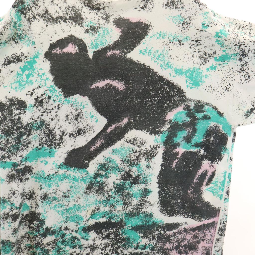 OLD 80s 90s Made In USA Overall Handle Short Sleeve Surfer Print T-shirt Men's Used