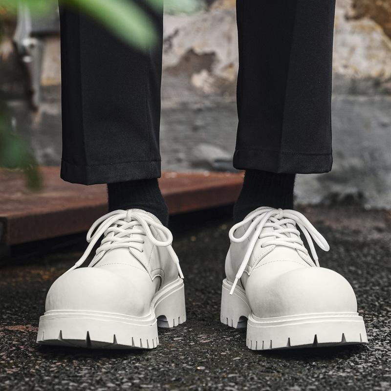 Leather shoes men's summer casual British style heightened Derby shoes platform wedding Martin boots low top 1026-J