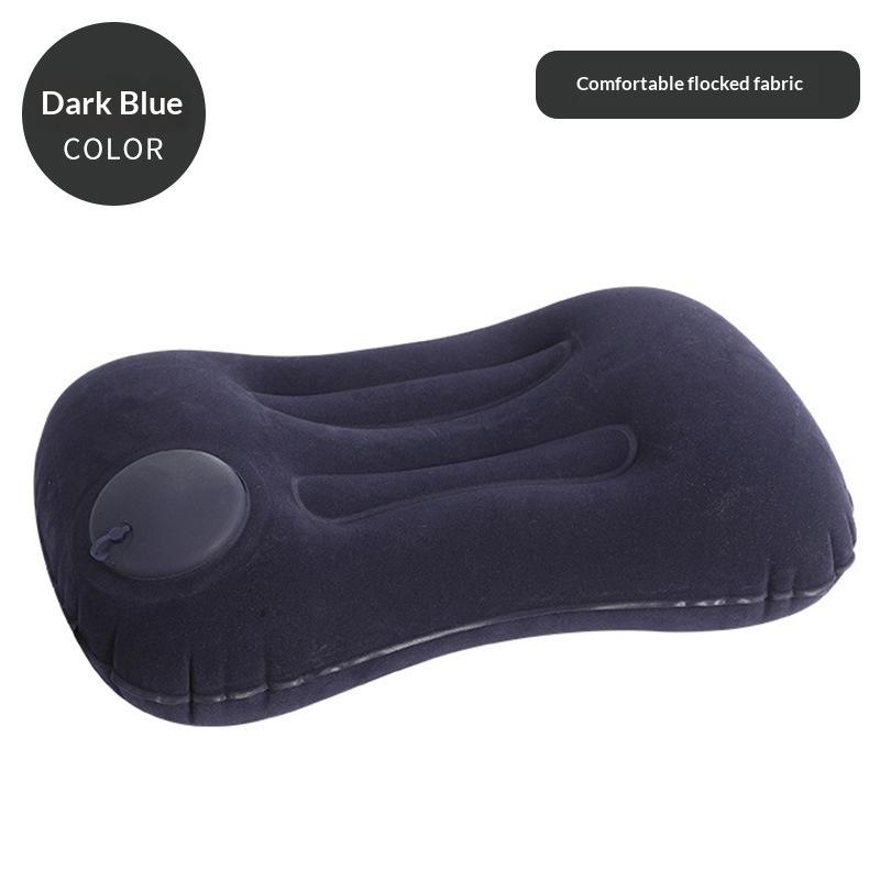 Ultralight Inflatable Pillow Flocking Neck Ergonomic PVC for Office Nap Outdoor Camping Travel Backpacking