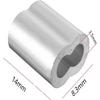 50 Pieces Aluminum Double Sleeves, 3mm Steel Wire Rope Sleeves, Aluminum Crimping Loop Sleeve Clips with Double Ends, for Steel Wire Rope, Wire Rope, 
