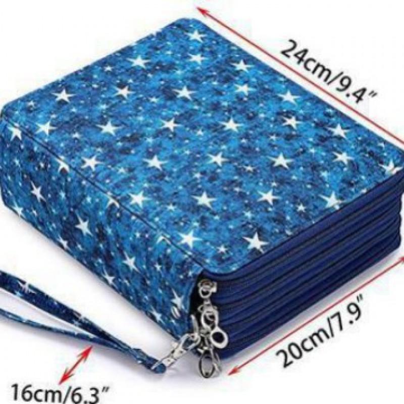 Large Capacity Art Pencil Case With 120/168 Slots PU Leather Handheld Bag Artists Students Sketching Drawing Supplies