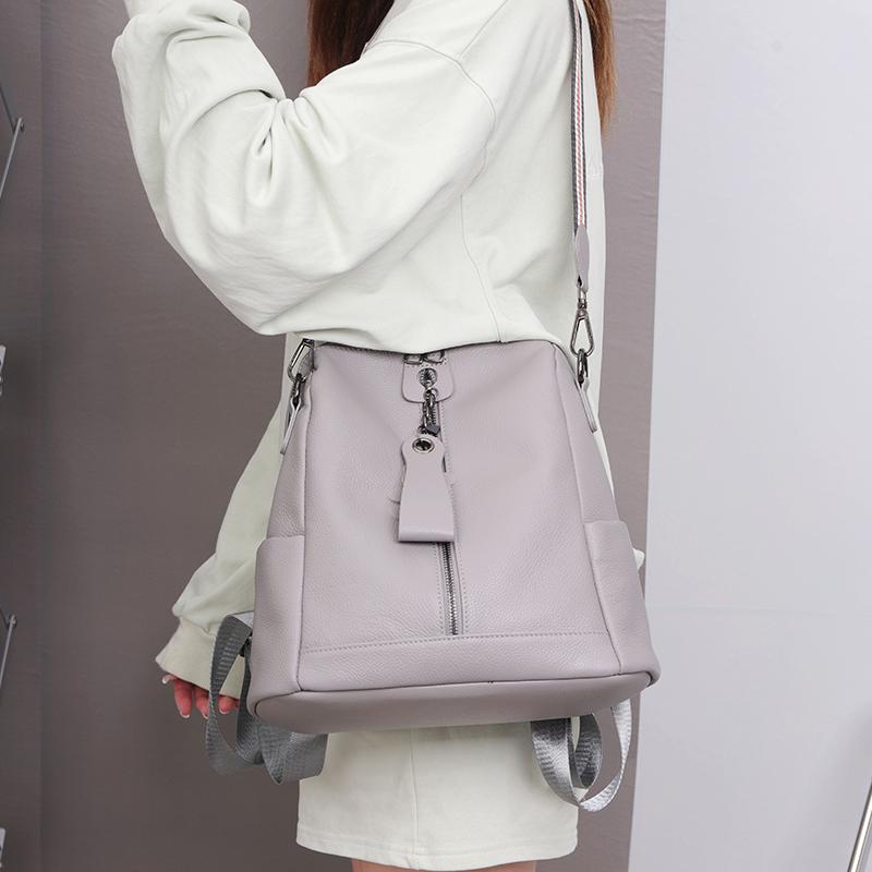 Genuine Leather Women's Backpack Large Capacity School Travel Backpack Designer Shoulder Bag for Women