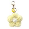 Floral Bag Charm Plush Flower Keychain for Backpack, Fuzzy Keyring Key Chain Charm, Women Girls Handbags Decorative Accessory Aesthetic Purse