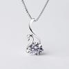 Elegant Amethyst Swan Pendant Necklace for Women - Clavicle Fashion Jewelry