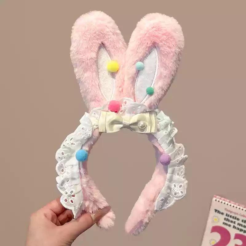 Lolita Cosplay Easter Headband Cute Cartoon Rabbit Ears Hairband for Festival Party Decorations Accessories