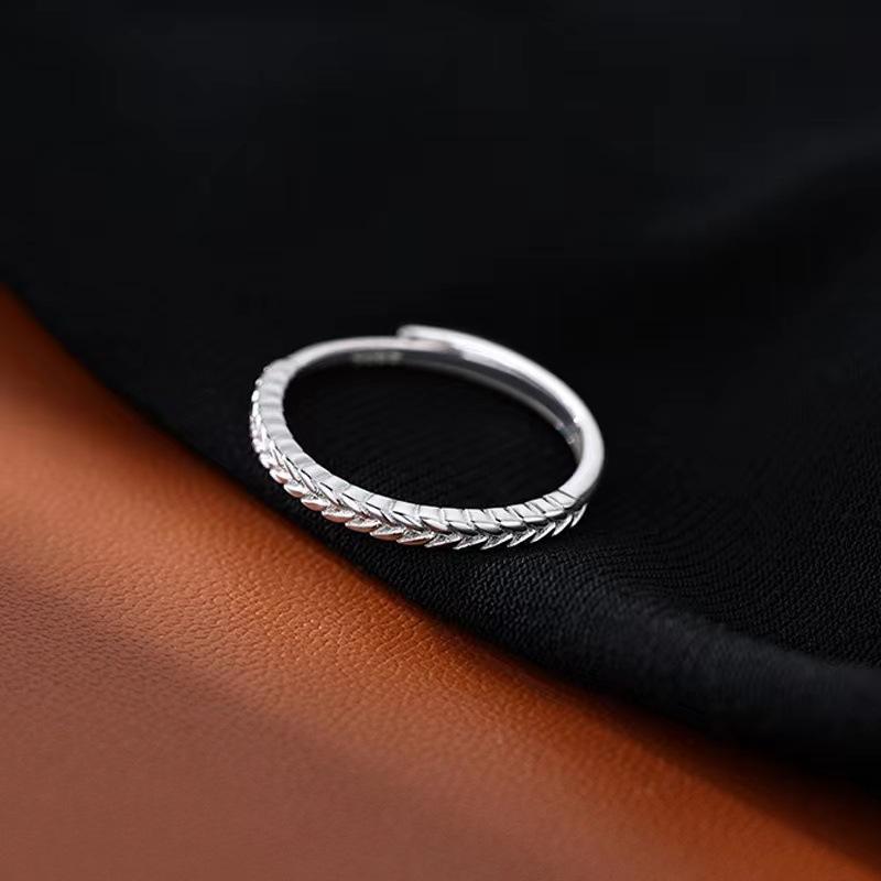Wheat Grain Ring for Women – Solid Thai Silver Niche Design, Fashionable Elegant Versatile Light Luxury Premium Valentine's Gift