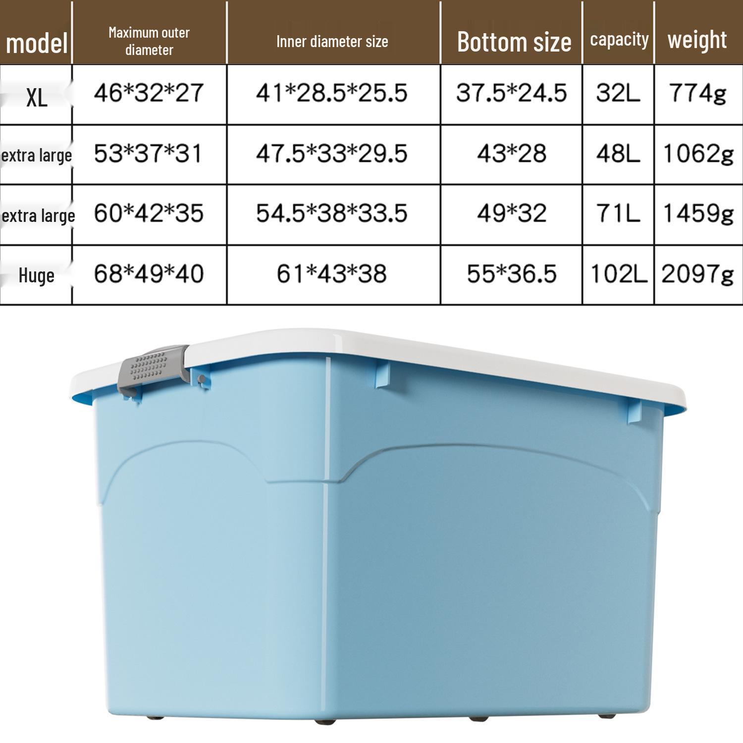 Large Capacity Duvet and Clothes Storage Box - Durable Plastic Organizer Large