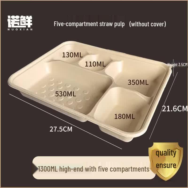 Qīwēi Disposable 4-Compartment Biodegradable Pulp Lunch Box