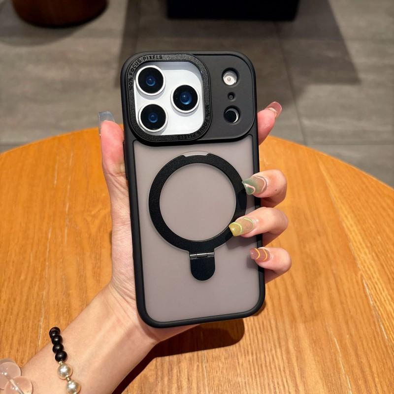 Magnetic Phone Case With Built-in Kickstand IPhone 17 Pro Max 16 15 Series TPU PC Matte Skin-Friendly Grip