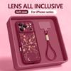 Wrist Strap Lanyard Phone Case For iPhone 17 Pro Max Air 16E 16 14 15 Pro 12 13 Pro Max 11 Colourful Plant Pattern TPU Cover