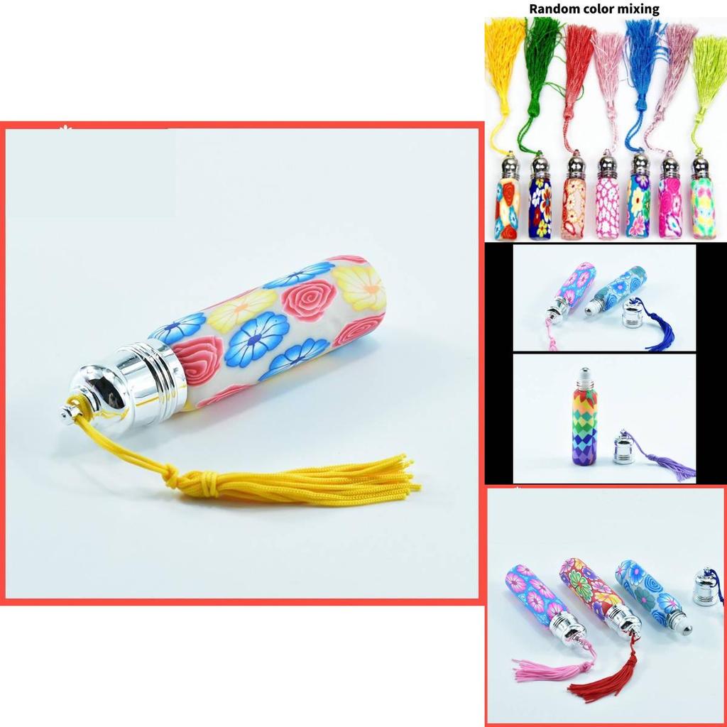Glass Rollon Perfume Bottle 10ml Refillable With Tassel For Travel Cosmetic Gift