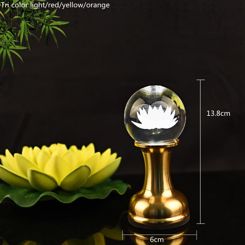 Charge Plug In Coloured Glass Lotus Lamp LED Buddha Lamp God of Wealth Lamp Temple Pray Household Crystal Ever Burning Lamp