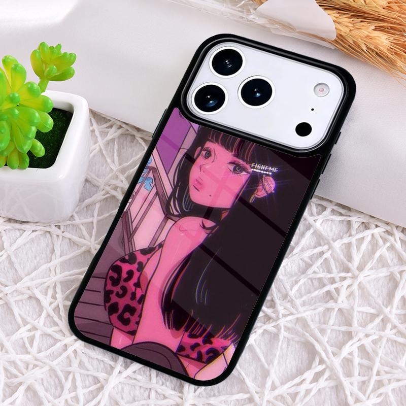 

Cartoon Girl illustration Phone Case for iPhone 17 Air 16 15 11 12 14 13 Pro Max Shockproof Cover iPhone 16 Pro