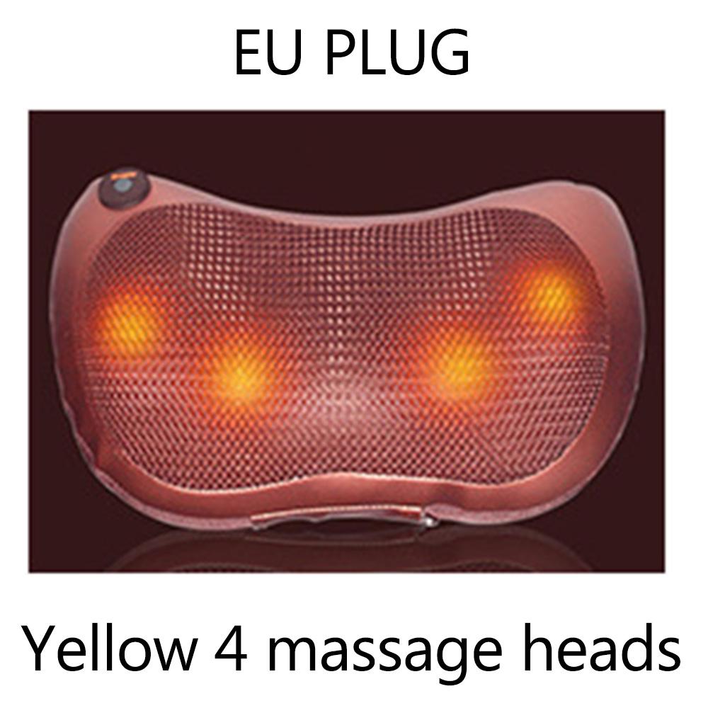 12/8/6/4 Heads Car Back Neck Massager Electric Massage Relaxation Pillow Cushion Home Waist Body