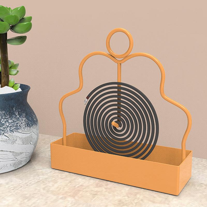 Kreativer Mückenabwehrspulenhalter mit Tablett mit Griff Sommer Tag Eisen Mückenabwehr Räucherspiralen Ständer Platte Heimdeko