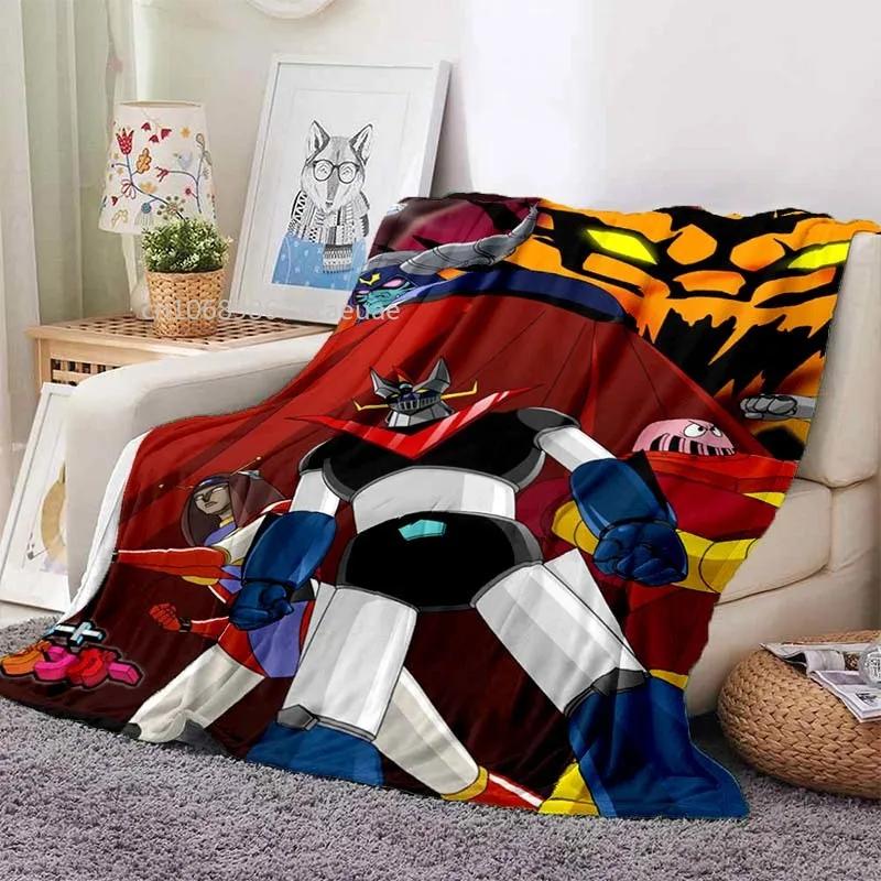 Mazinger Z UFO Robot Grendizer Flannel Blanket Cartoon Anime Children Soft Cover Lightweight Bed Sofa Chair Blanket