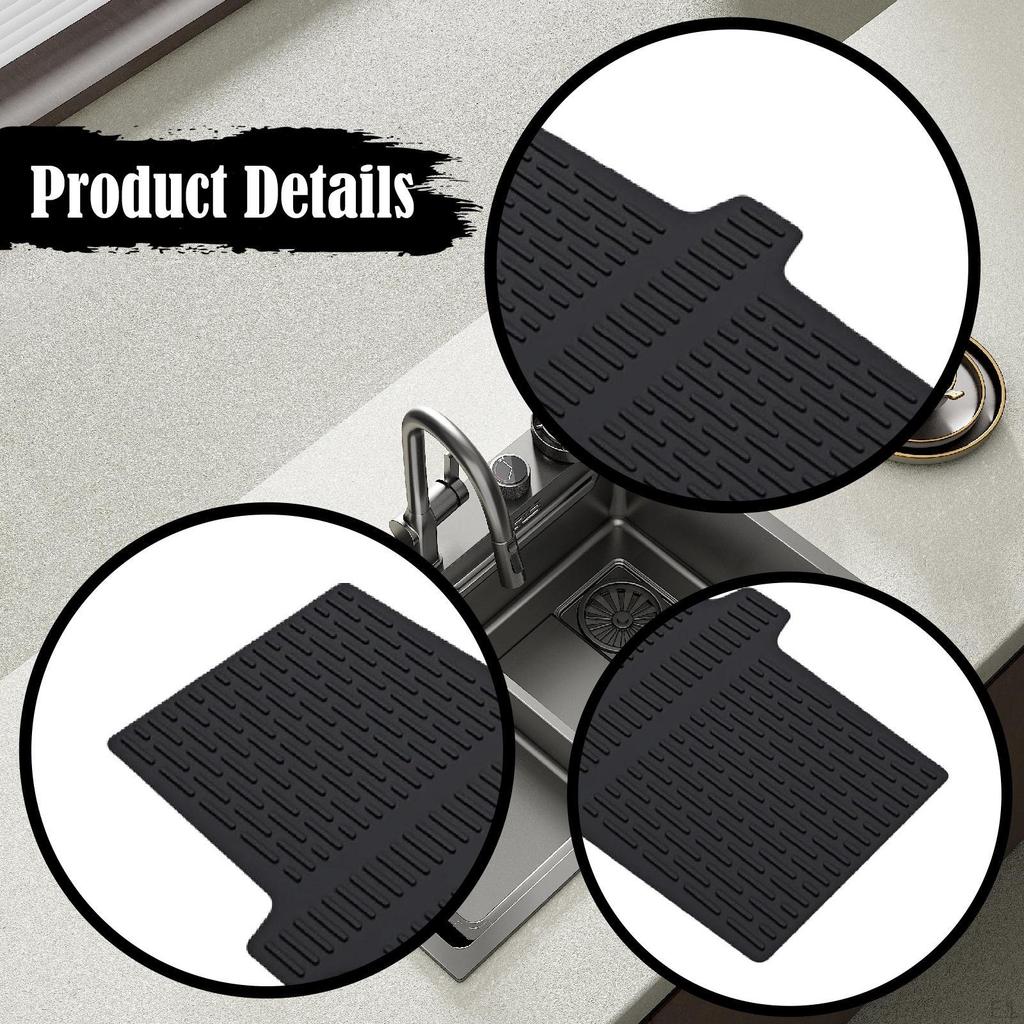 Flexible Kitchen Sink Drying Pad, Household Divider, Protector for Tea Tray, Glassware, Dishes, And