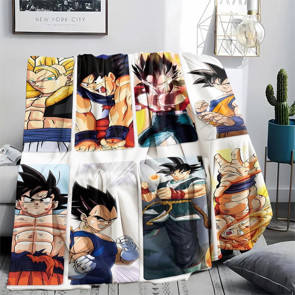Dragon Ball character Print Flannel Blanket High quality Comfortable for All Seasons Home Decor Warmth and Comfort Perfect for Christmas Gifts