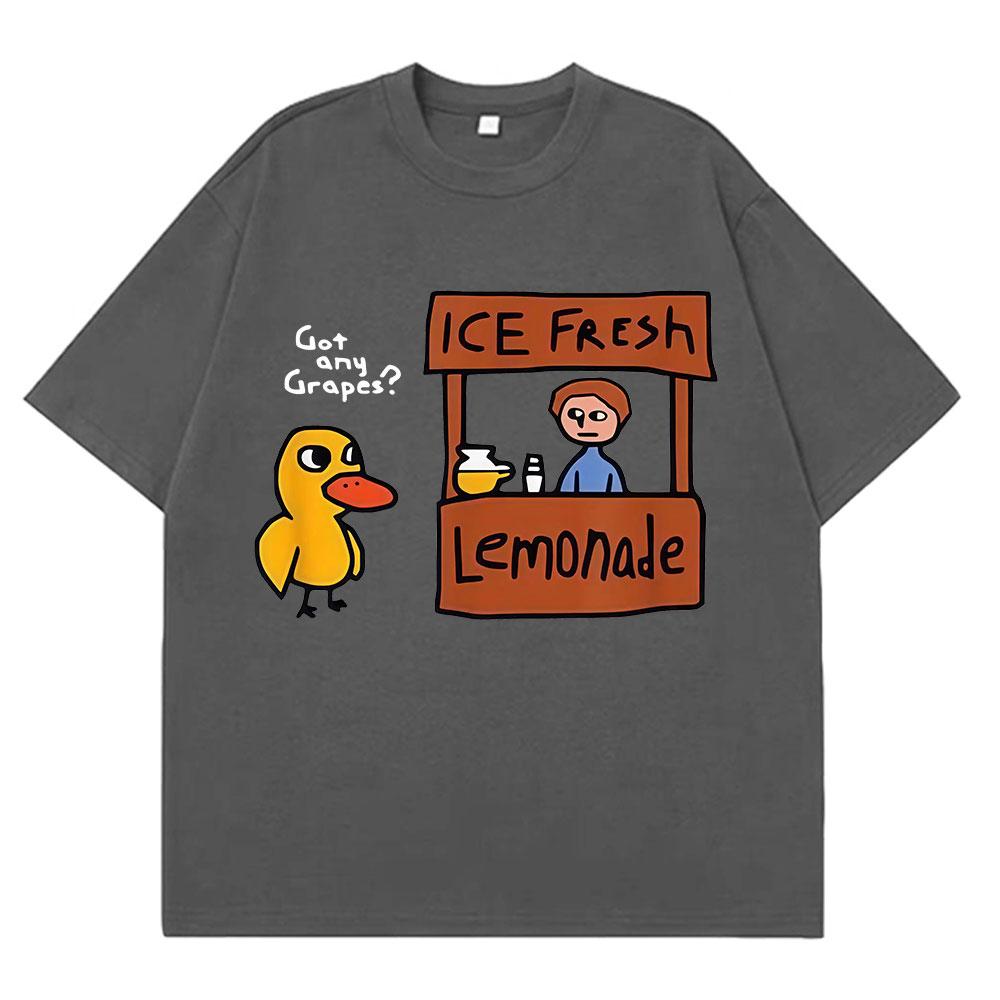 The Duck Song Got Any Grapes Funny Meme Tshirts Men Women Fashion Summer Shortsleeve Loose Casual Harajuku Tshirts Streetwear