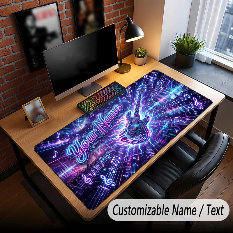 Muziek Gitaar Thema Aangepaste Muismat Gepersonaliseerd Met Naam Tekst Aangepaste Bureau Mat Voor Kantoor Huisdecoratie