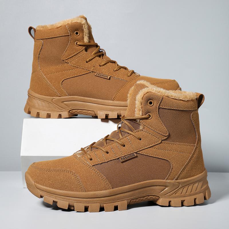 High-quality Men's Snow Boots Warm Plush Winter Boots Shoes Outdoor Snow Boots Non-slip Platform Shoes