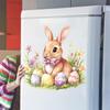Easter Bunny And Flower Stickers Removable Waterproof Pvc Decals For Living Room Balcony Window Decor Easter Party Decoration