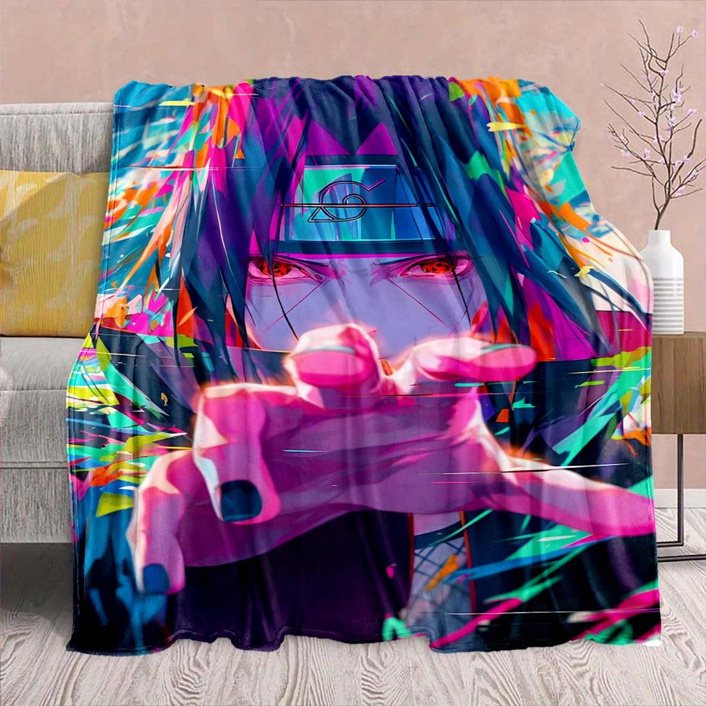 Naruto Anime Flannel Blanket - Soft Warm Perfect for Sofa, Bedding Camping Travel Office Home Decor -QJY