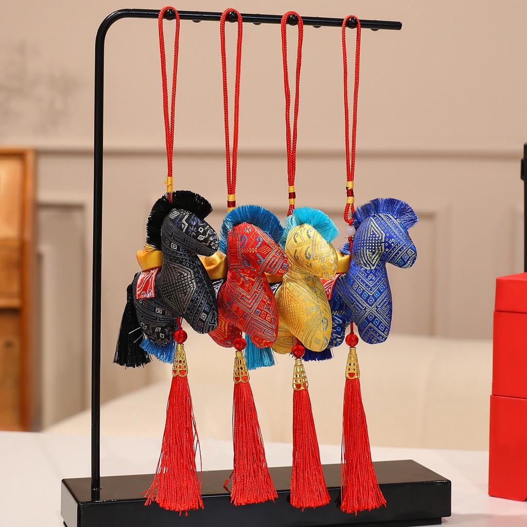 Year Of The Horse Character Plush Doll With Necklace And Tassel Decorations For Gift Giving