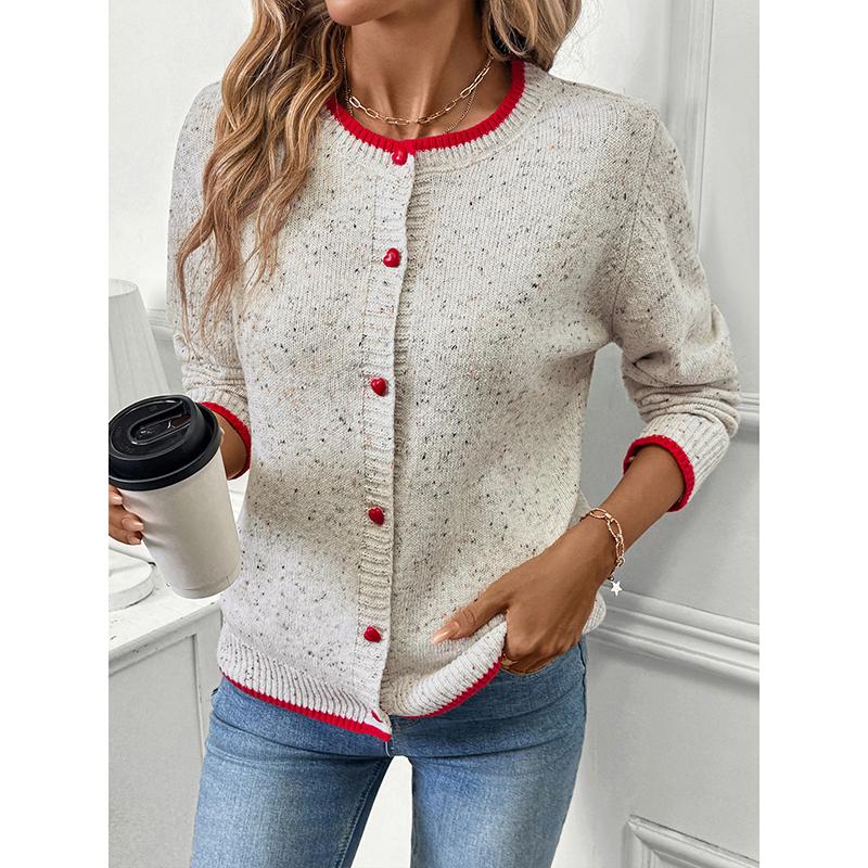 

Autumn Casual Gray O Neck Sweater Cardigan Women Long Sleeve Loose Knit Cardigan Winter Lady Single-breasted Knitted Coat L сірий