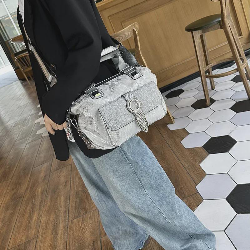 2025 Handtasche im Western-Stil mit Diamanten: Vielseitige Damen-Tragetasche, Schultertasche und Umhängetasche