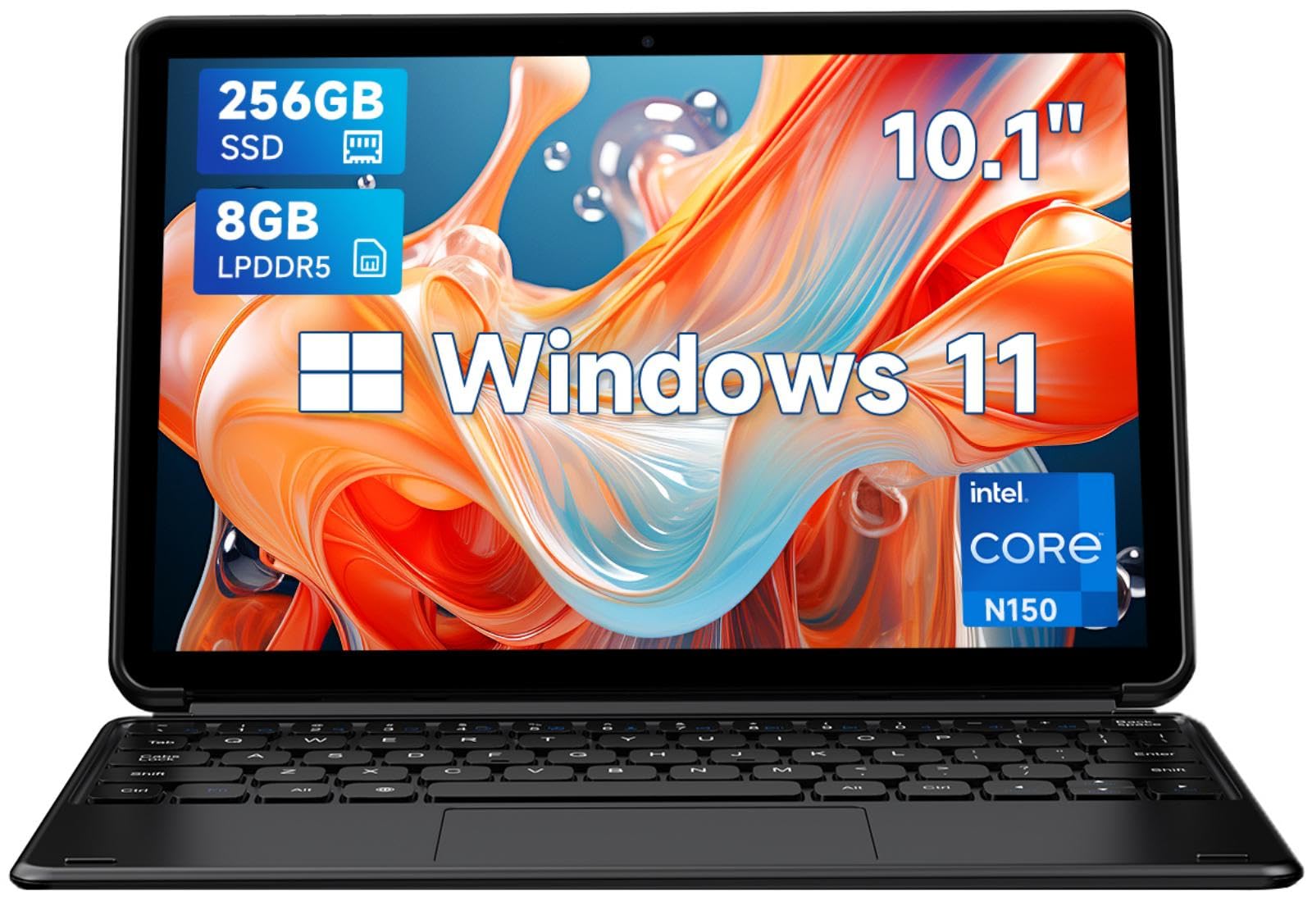 

Планшет CHUWI 2в1 N150 Hi10 X1 дюйм Windows 11 PC 8 ГБ пам яті 256 ГБ SSD1280x800 Роздільна здатність IPS Сенсорна панель Планшет 5 МП Веб-камера Bluetooth HDMI Full чорний