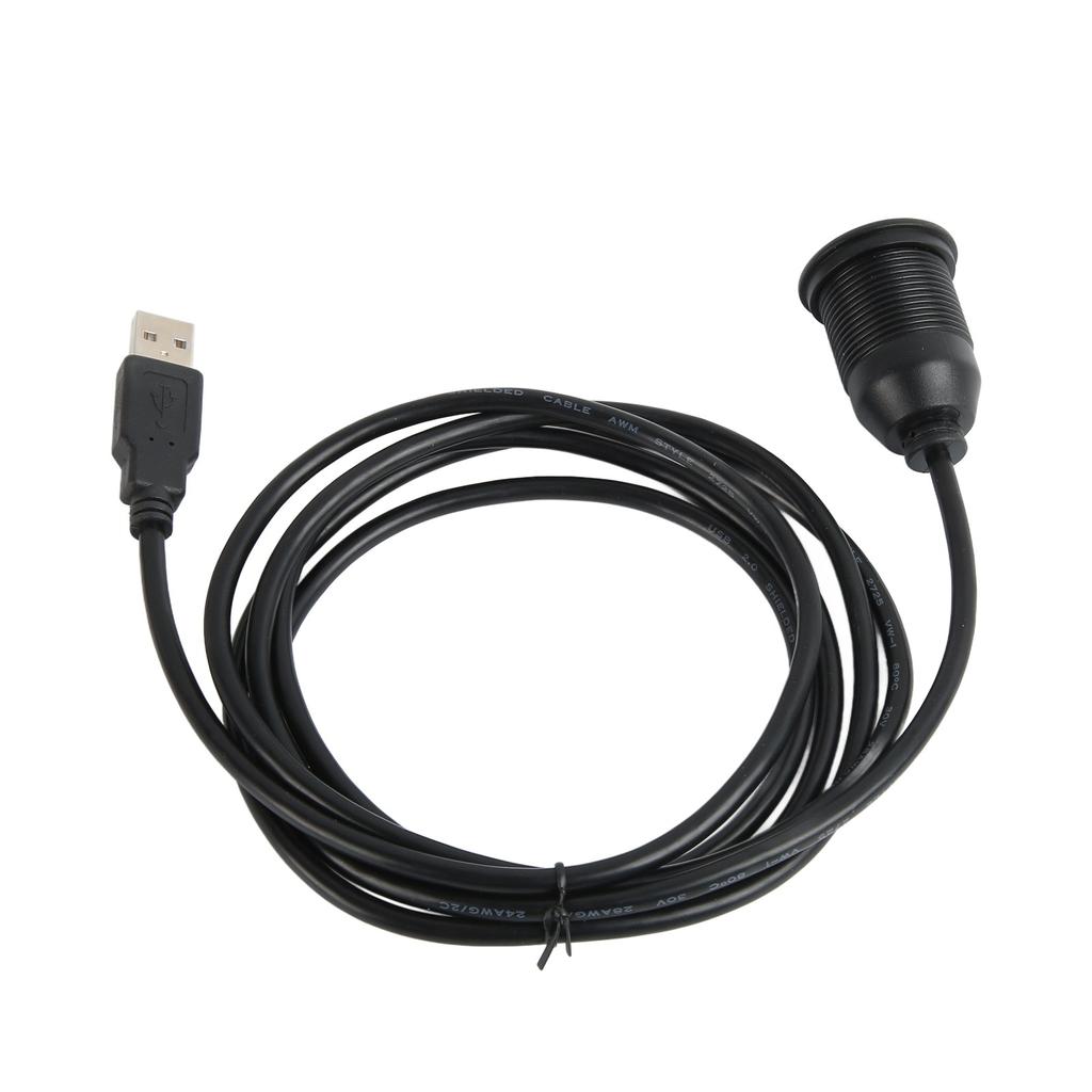 Single Port USB 2.0 Male To Female Cable 3.28ft Waterproof Data Transfer Plug and Play AUX Car