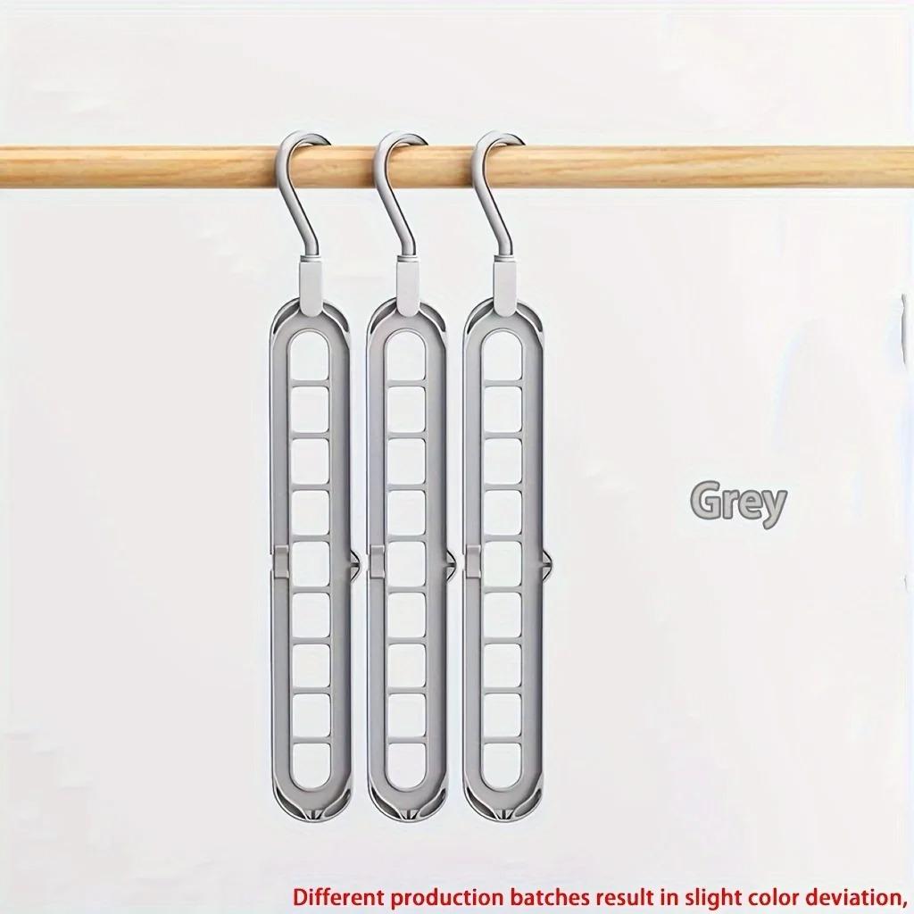 Plastic 9-Hole Foldable Hangers, Heavy Duty Space Saving Clothes Organizer Hangers for Room Closet Wardrobe Home Dor