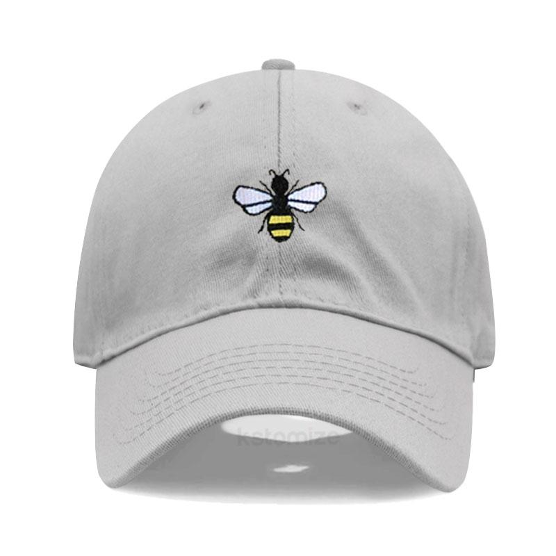 Washed Cotton Honeybee Embroidery Baseball Caps For Men Women Dad Hat Adjustable Snapback Cap Dropshipping
