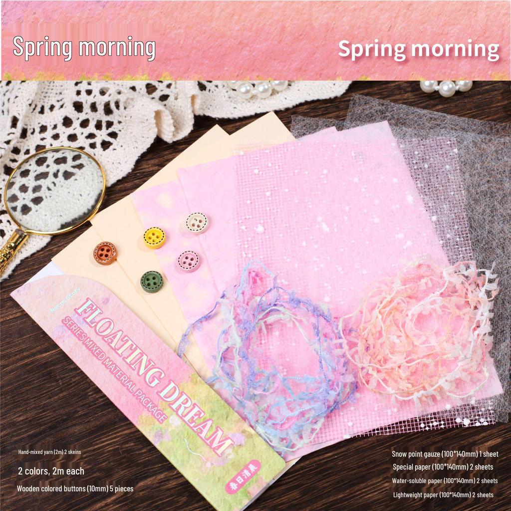 RetroStory Cloud Yarn: DIY Retro Background Paper Pack for Ita Bag & Journal Decoration