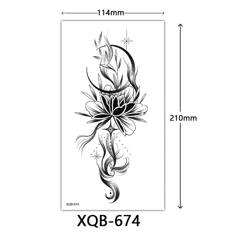 Small Full Arm Tattoo Sticker, Flower Letters, Plain Flower Tattoo Sticker Tattoo