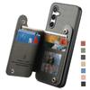 Wallet Double Button Magnet Leather RFID Card Case for Samsung Galaxy A56 A36 A26 A16 A06 A07 A57 A 16 56 A17 5G Flip Back Cover