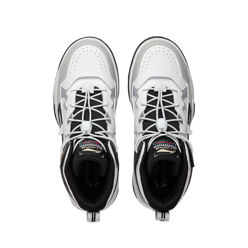 Li Ning Kids Fashion Versatile Non-Slip High-Top Casual Shoes Kids Sneakers YKCU194-13