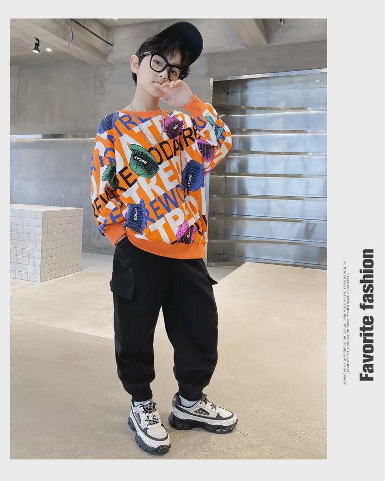 2023 Trendy Korean Pullover Sweatshirt für Jungen für Frühling/Herbst - Mittelgroßes bis großes Kinderoberteil