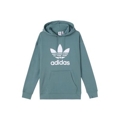 adidas Originals Trefoil Casual Sports Pullover Hoodie American Vintage Sweatshirt Women Hoodies Teal GN2954