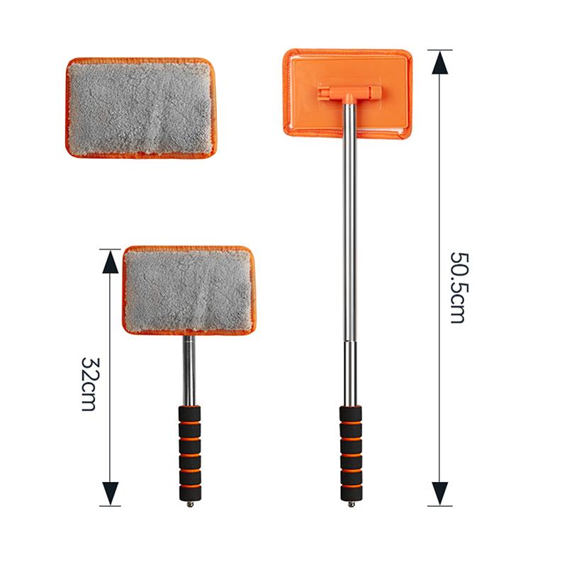 Car Window Cleaning Brush with Removable Microfiber Pad for Car Windshield Home Office Cleaning