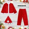 DONGRI Patch Shop Kinder Weihnachtsmann Kostüm, 4-teiliges Set, Mütze, Jacke, Hose und Gürtel, Weihnachtsoutfit (80 cm)