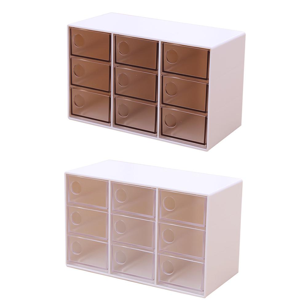 Mini 9 Schubladen Schreibtisch Aufbewahrungsbox Kunststoff Aufbewahrungsorganizer für Zuhause Büro