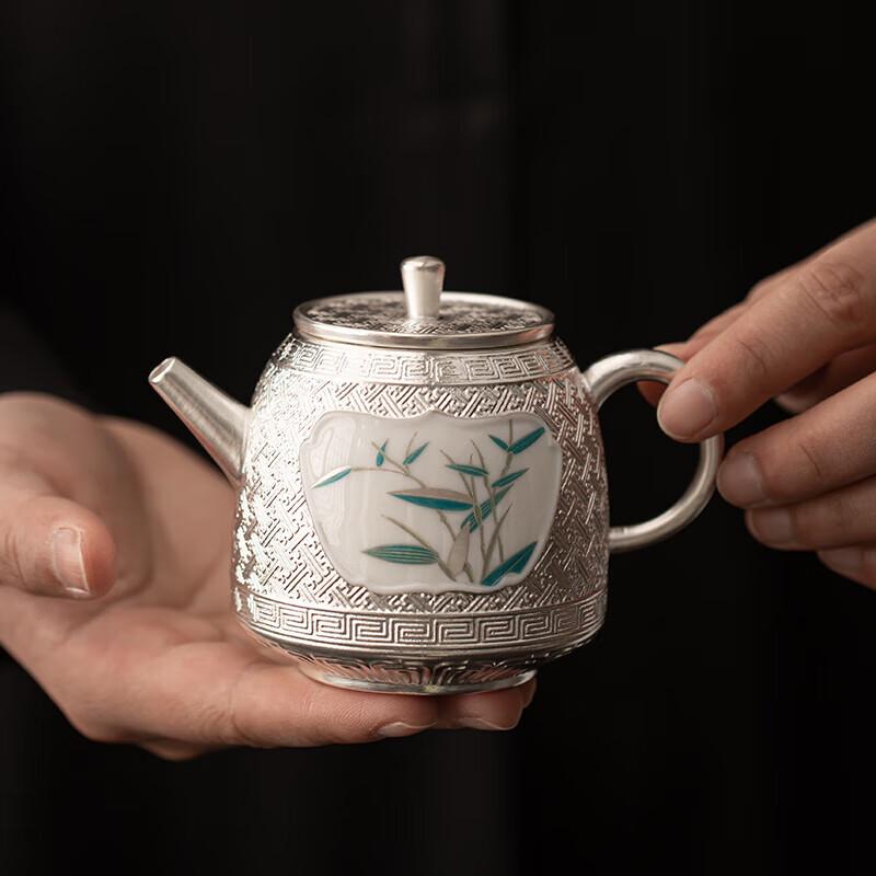 

Su s Ceramic Gilded Silver Bamboo Teapot