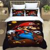 Comfortable Bedding Set, 3D Cartoon Mario Three-piece Set, Including Duvet Cover and Pillowcases.